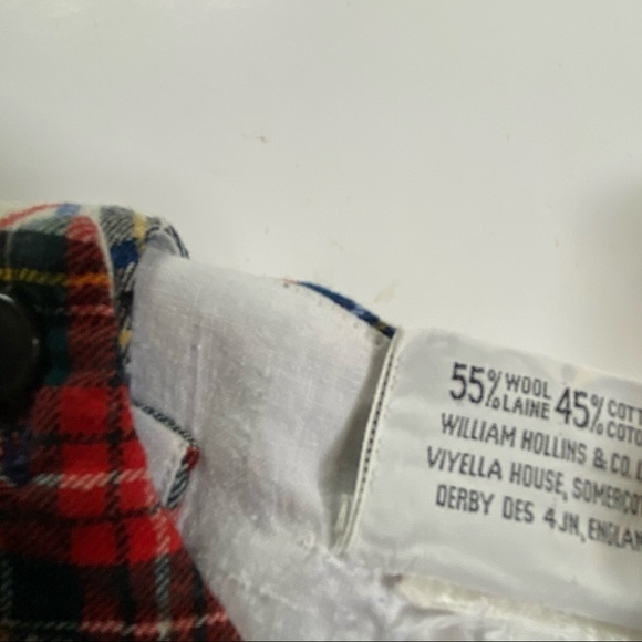 Vintage Viyella Plaid Holiday Plaid Jon Jon Romper Cotton Wool - Picture 4 of 5